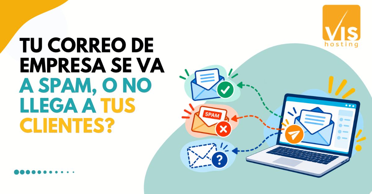 Ilustración de correos corporativos que llegan a la bandeja de entrada, van a spam o no se entregan.